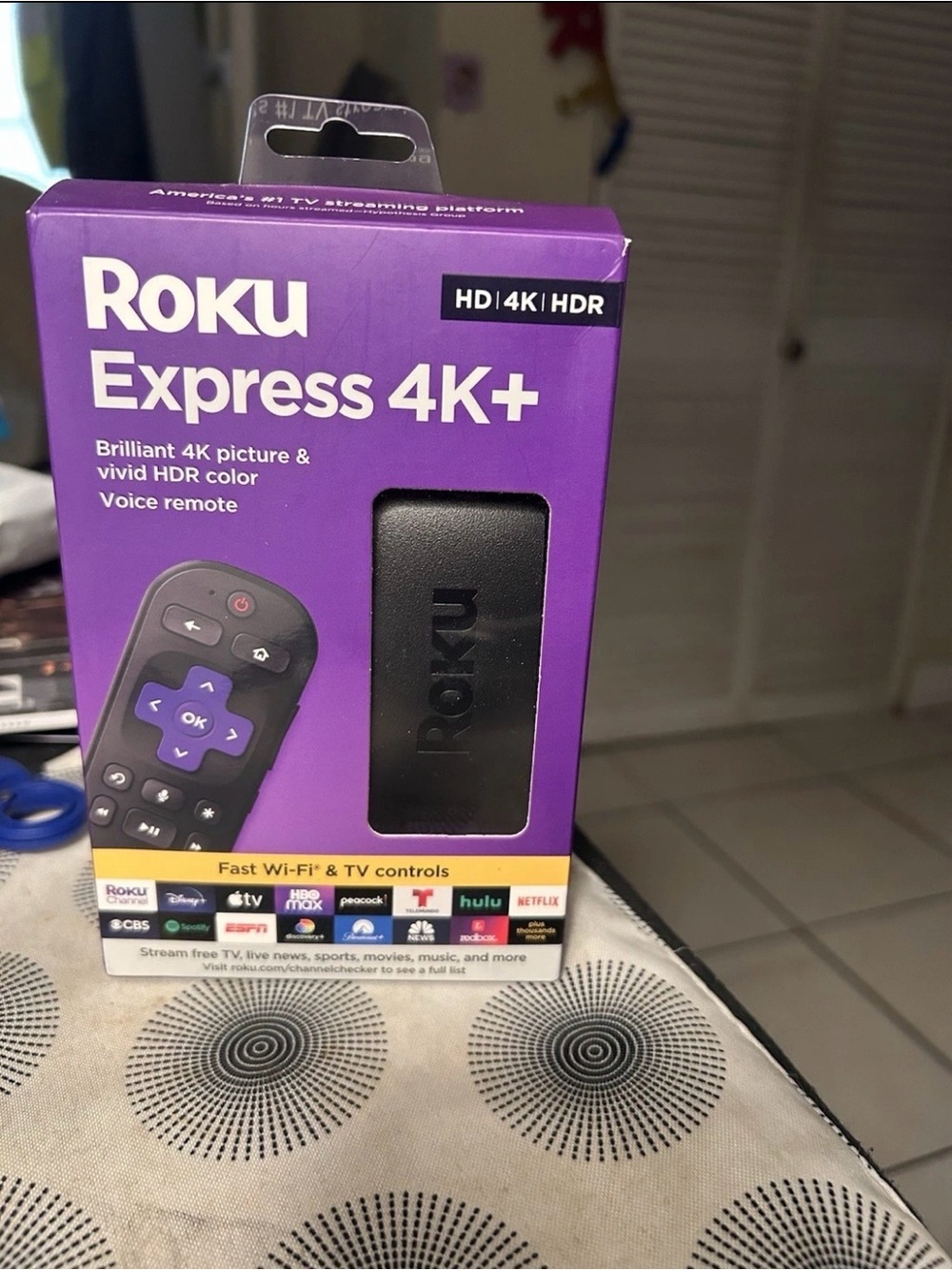 Roku Express 4K+ Streaming Player - Purple Box